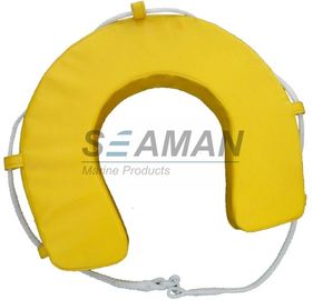 Sarı / Beyaz PVC At nalı Lifebuoy Boş Zaman Gemisi Tekne Can Kurtarma Yüzüğü